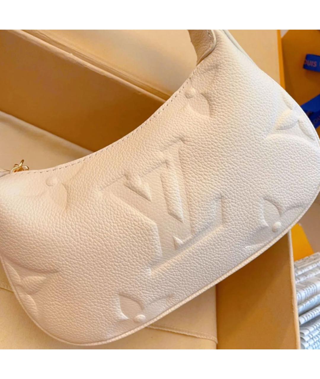 LOUIS VUITTON Белая кожаная сумка с короткими ручками, фото 3