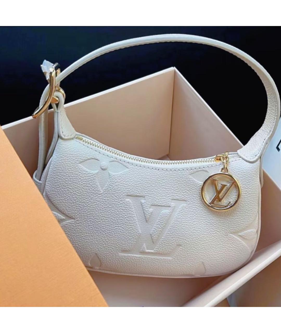 LOUIS VUITTON Белая кожаная сумка с короткими ручками, фото 2