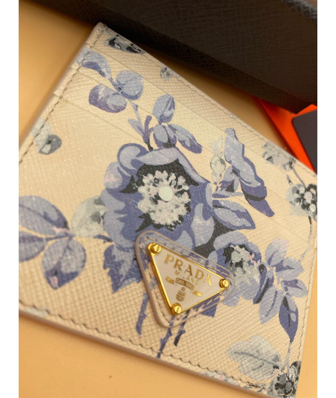 PRADA Голубой кожаный кардхолдер, фото 4