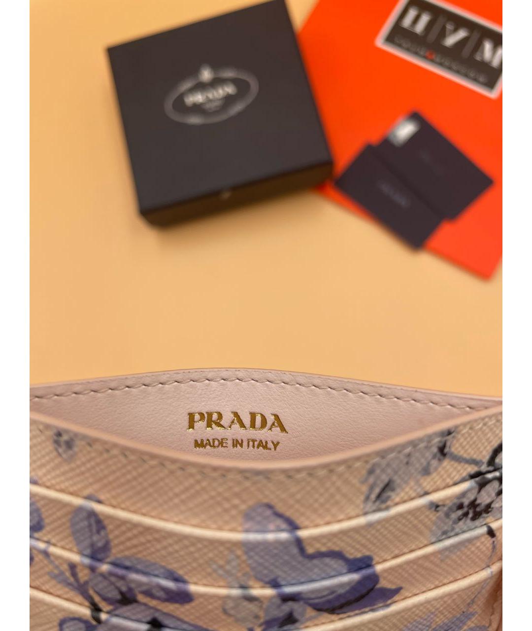 PRADA Голубой кожаный кардхолдер, фото 6