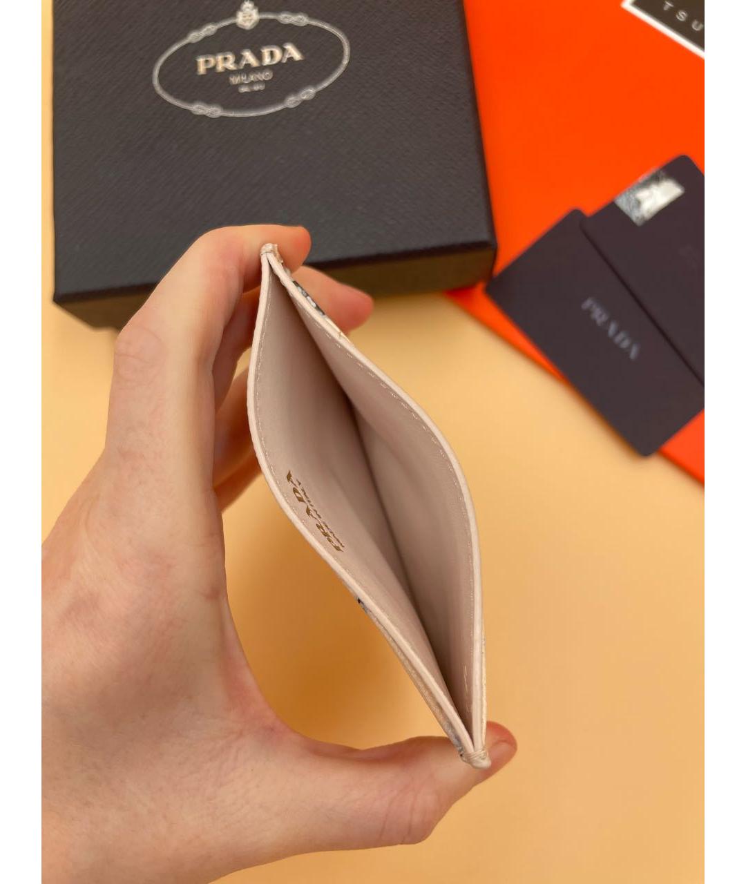 PRADA Голубой кожаный кардхолдер, фото 7
