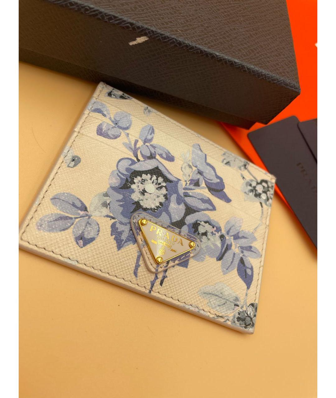 PRADA Голубой кожаный кардхолдер, фото 2