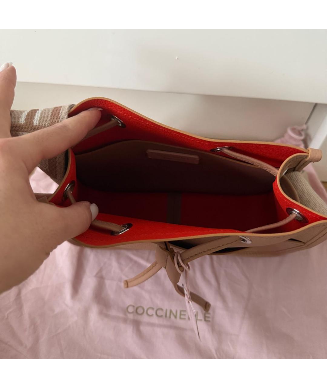COCCINELLE Коричневая кожаная сумка через плечо, фото 4