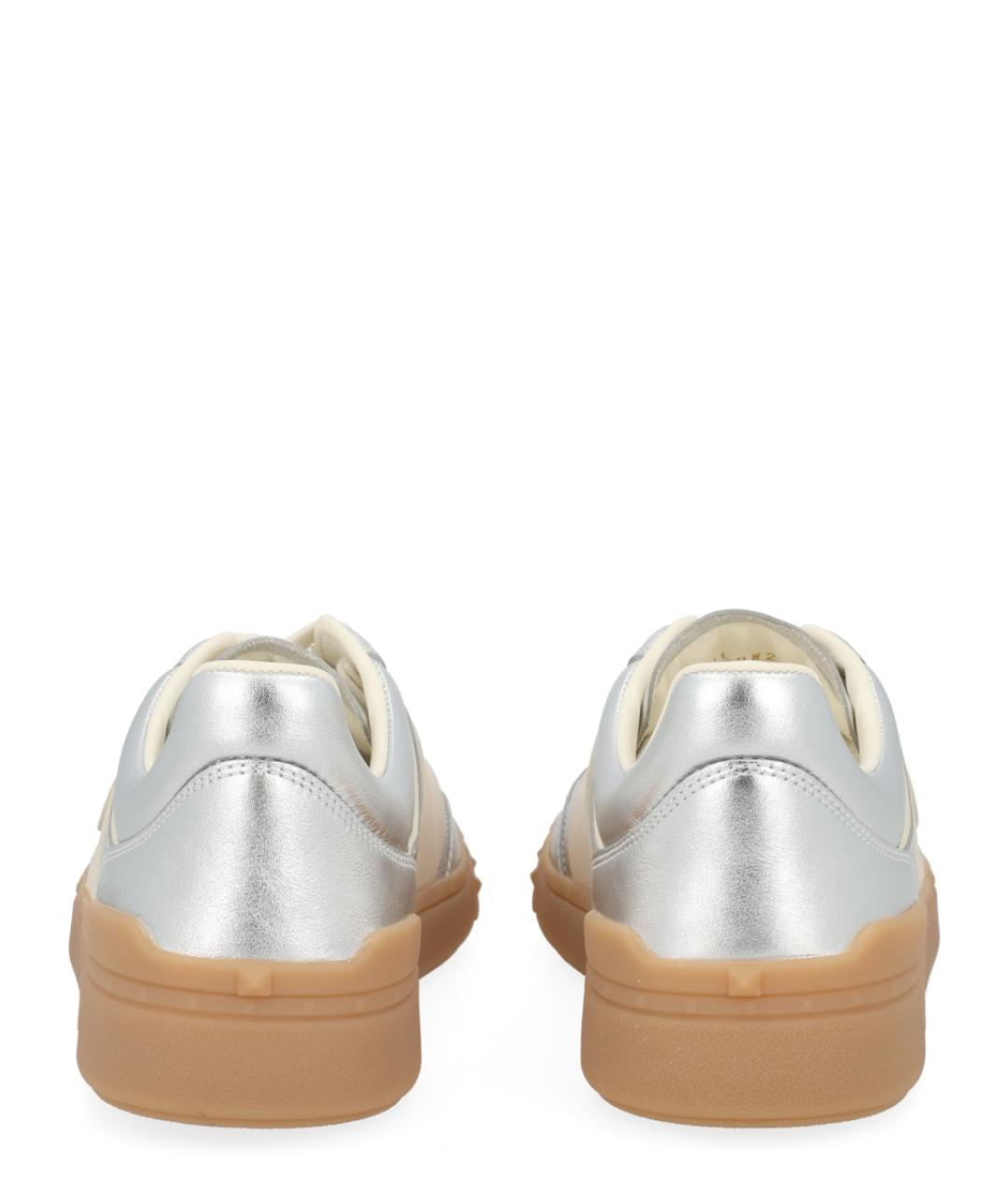 VALENTINO Серебряные кожаные кеды, фото 4