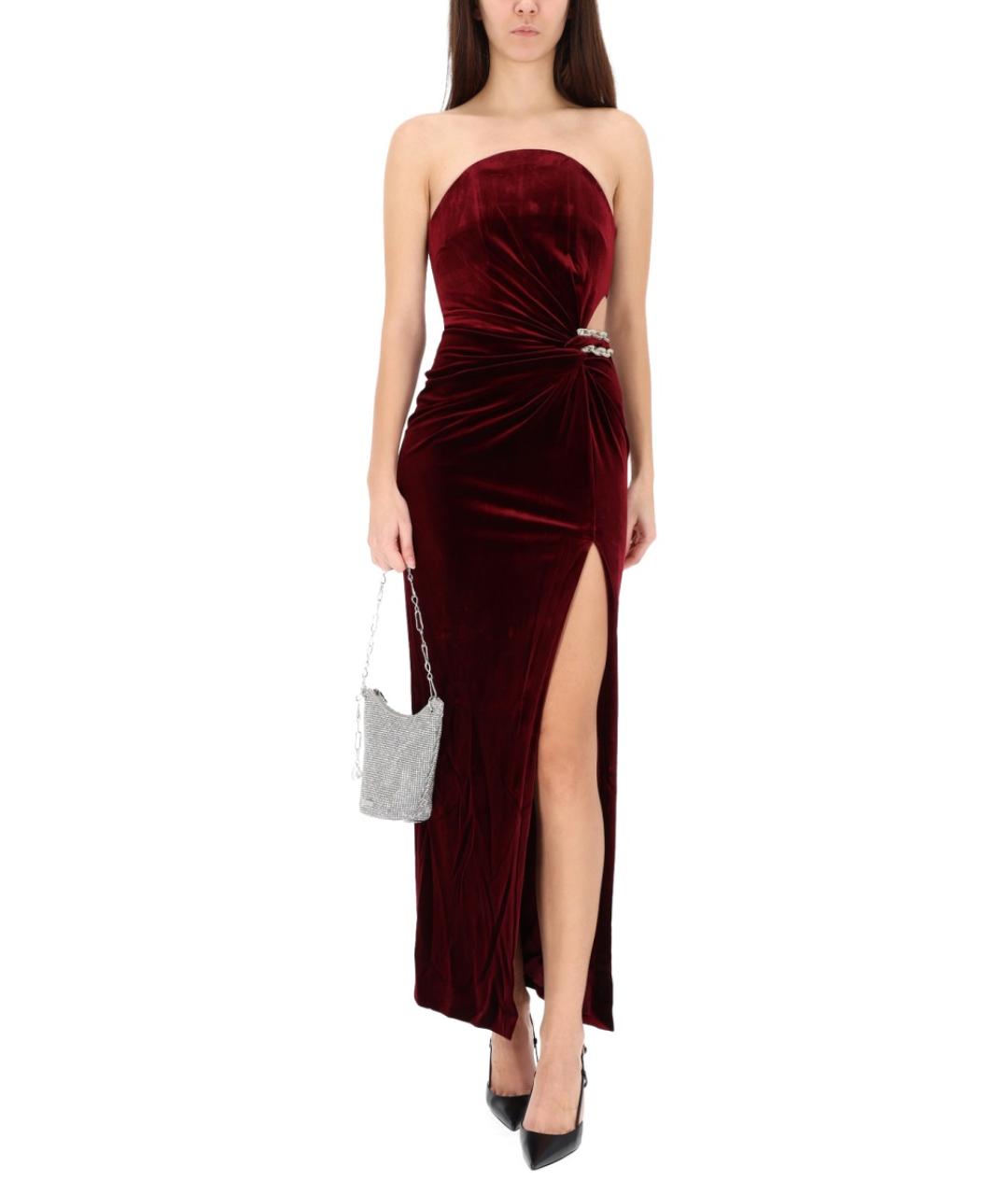 SELF-PORTRAIT Бордовое полиэстеровое повседневное платье, фото 3