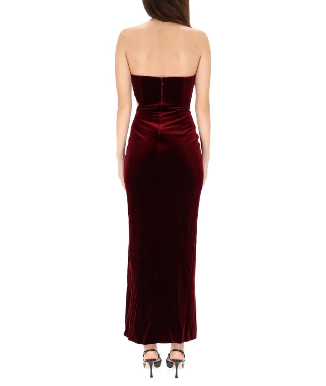 SELF-PORTRAIT Бордовое полиэстеровое повседневное платье, фото 4