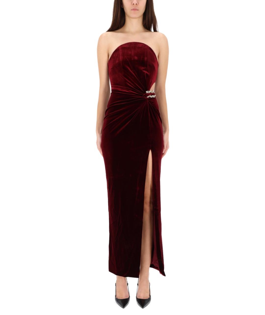 SELF-PORTRAIT Бордовое полиэстеровое повседневное платье, фото 2