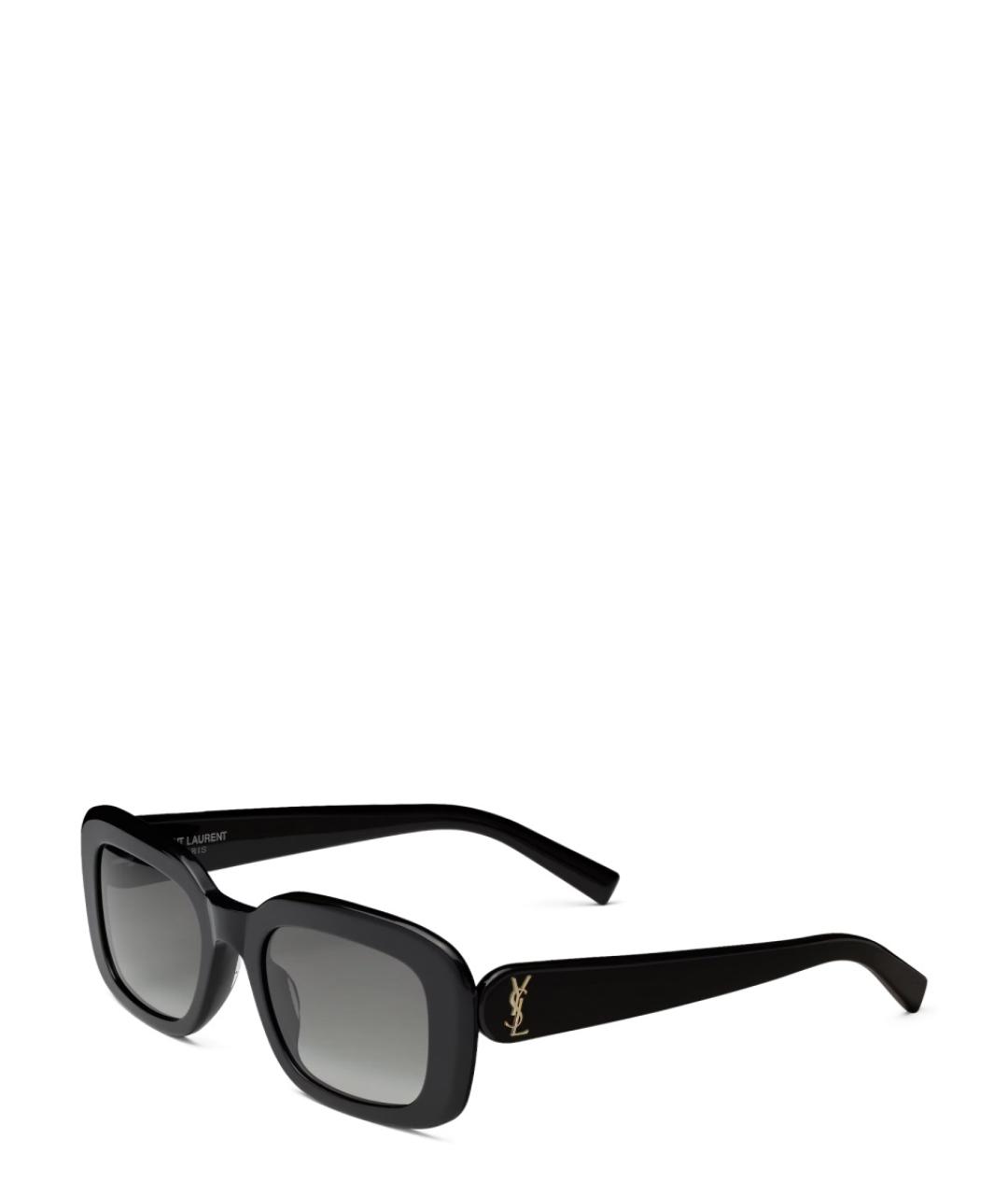 SAINT LAURENT Черные пластиковые солнцезащитные очки, фото 1