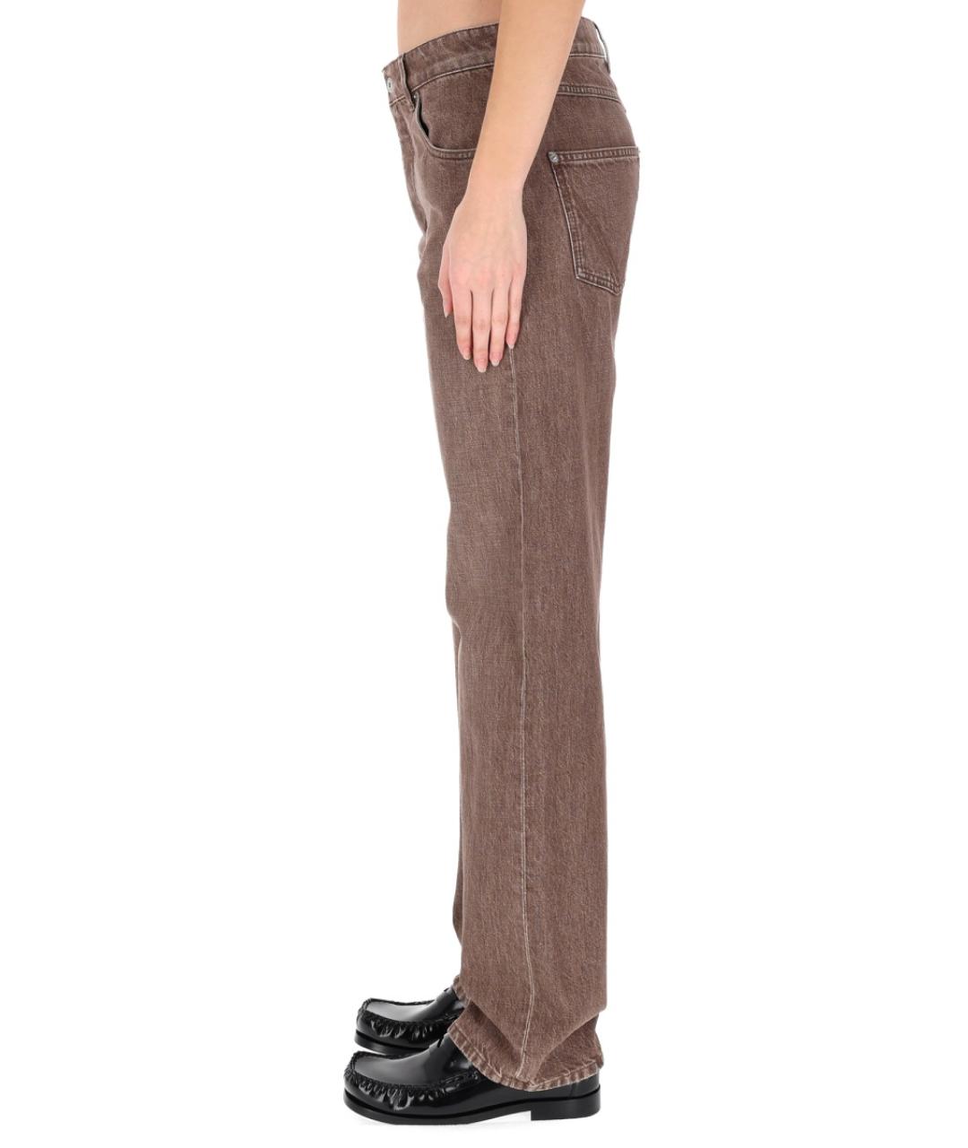 BOTTEGA VENETA Коричневые хлопковые прямые джинсы, фото 3