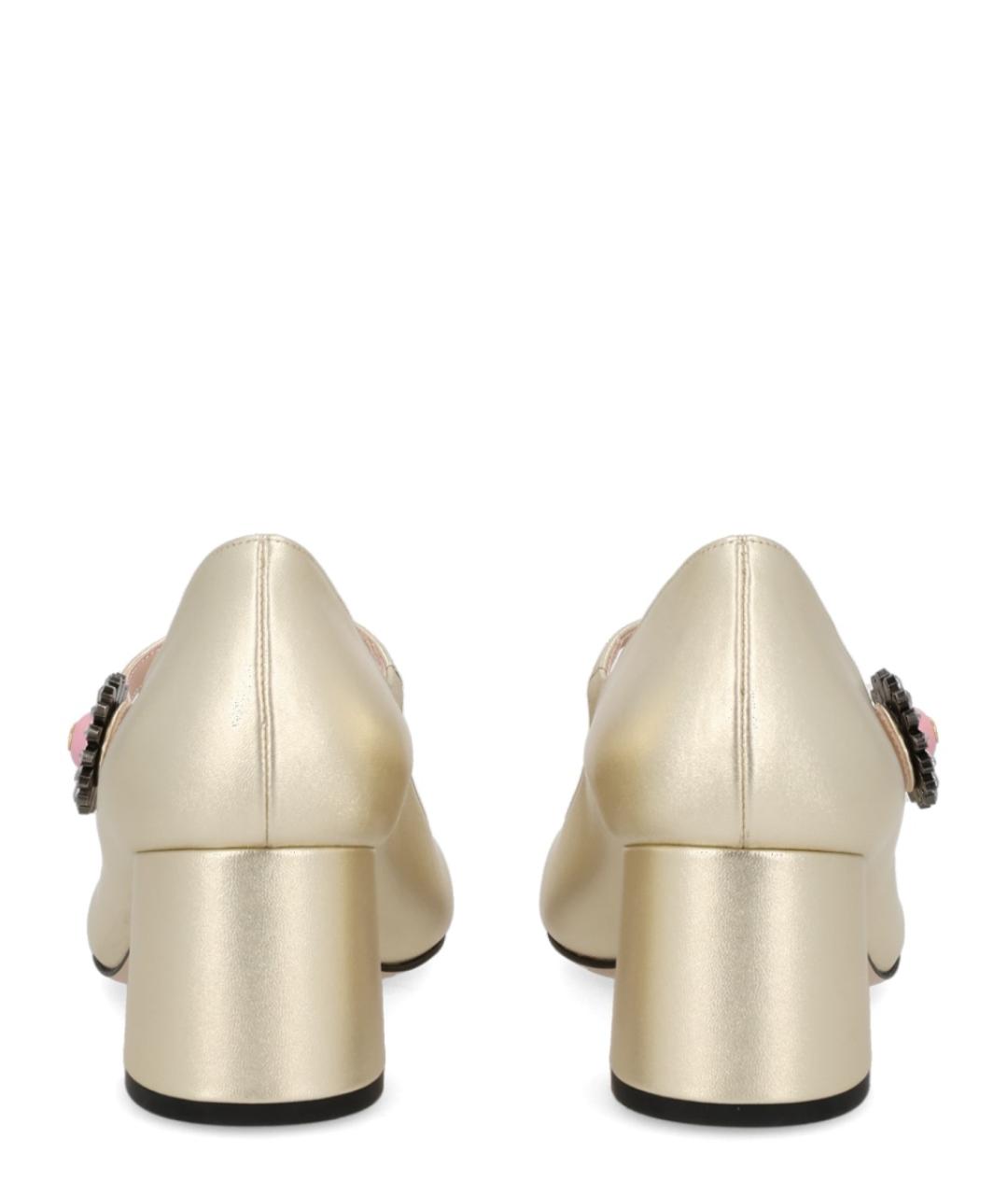 VALENTINO Золотые кожаные сандалии, фото 5