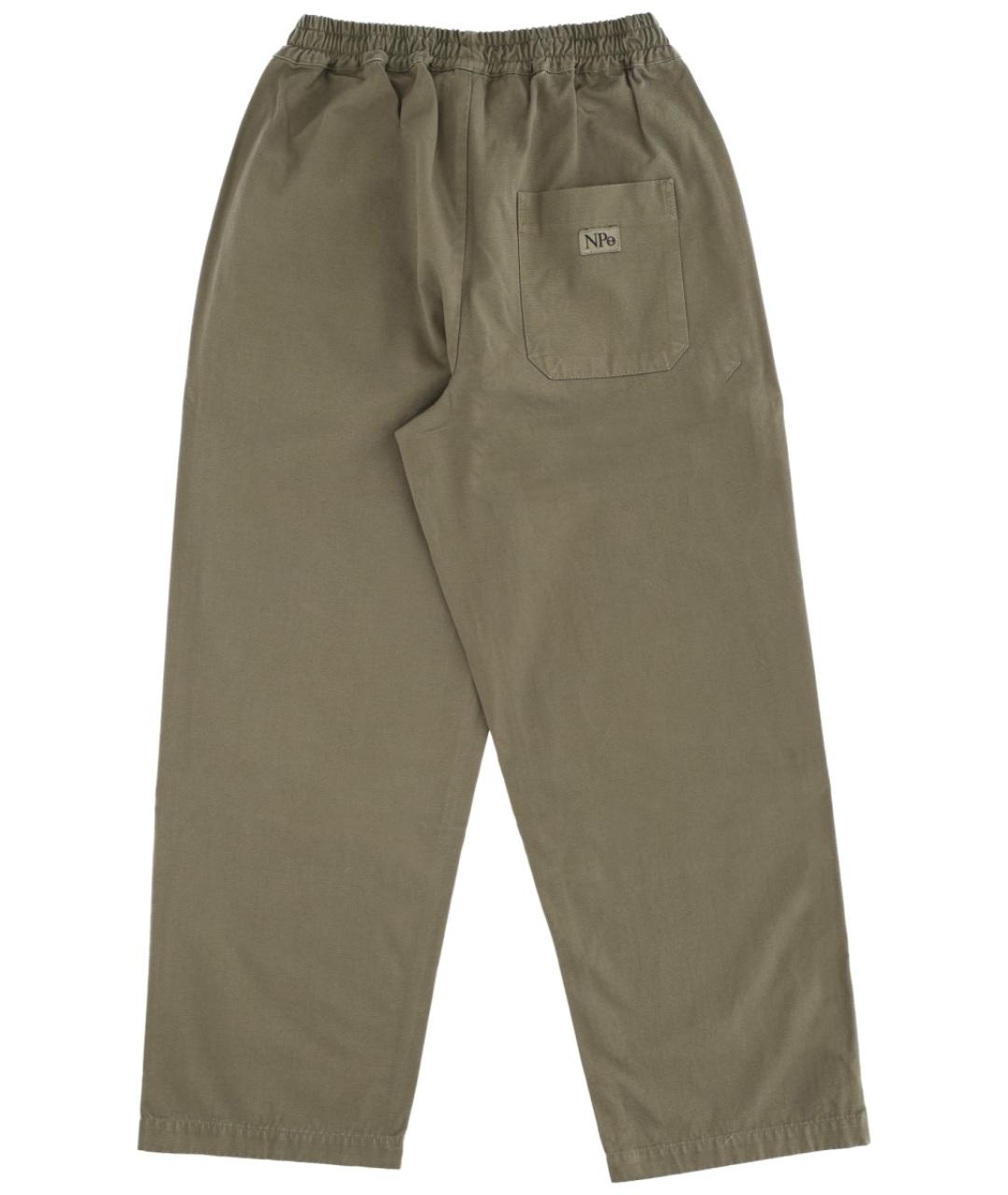 NO PROBLEMO Зеленые хлопковые прямые брюки, фото 2