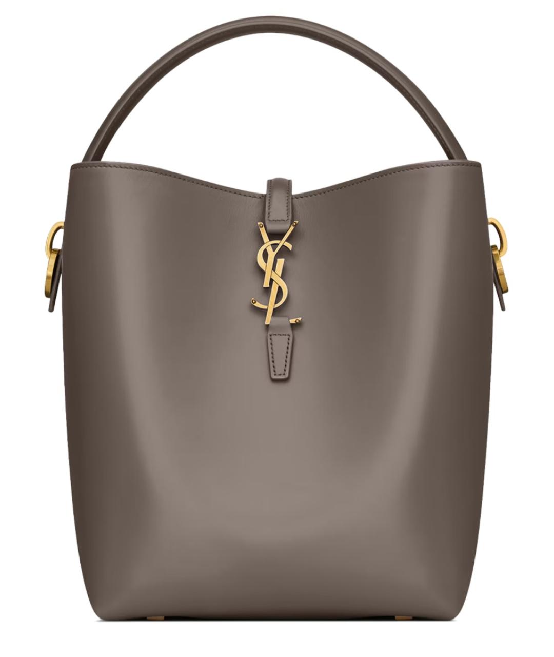 SAINT LAURENT Серая кожаная сумка через плечо, фото 1