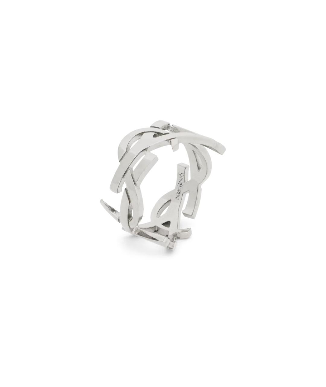 SAINT LAURENT Серебряное металлическое кольцо, фото 2