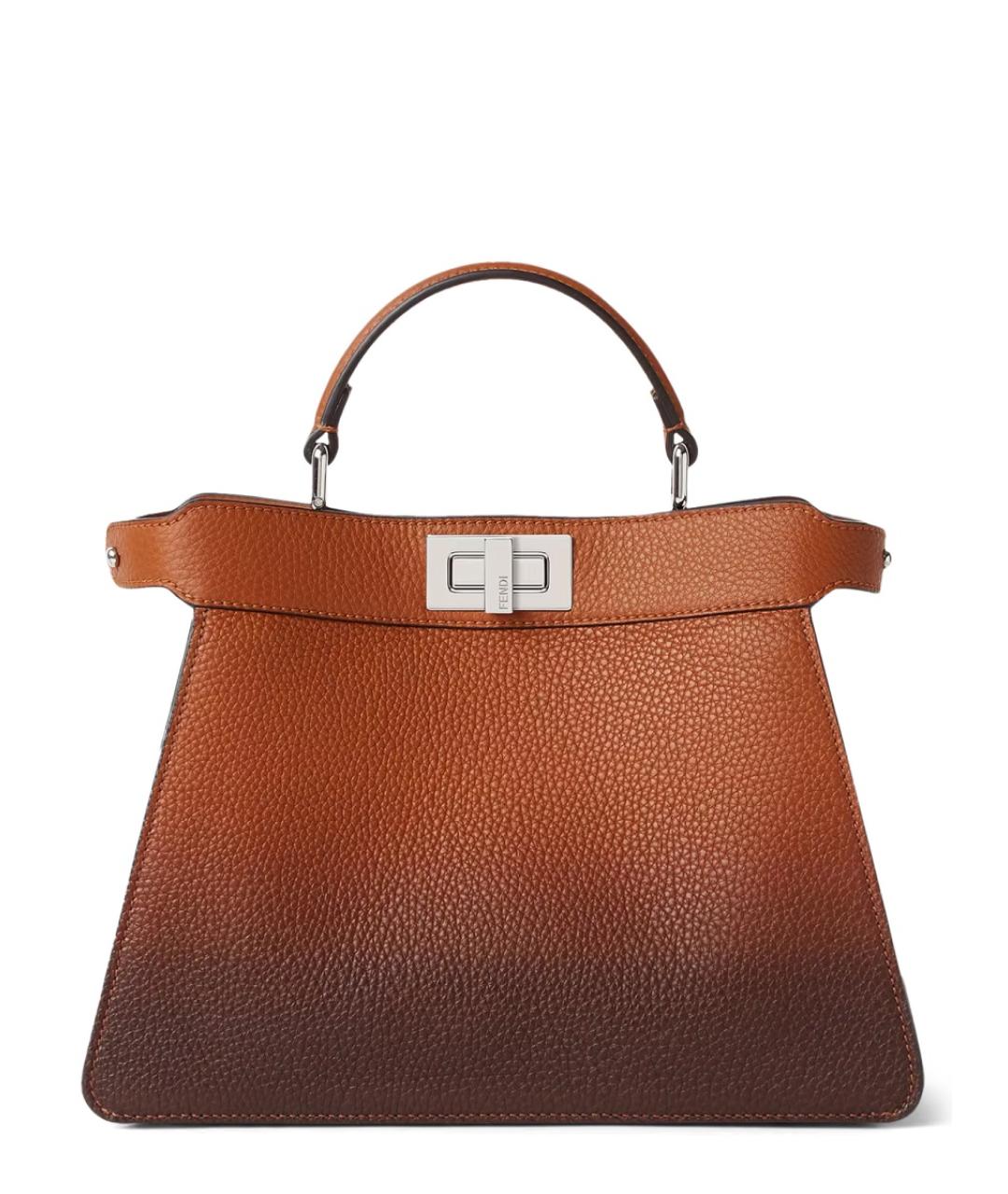 FENDI Коричневая кожаная сумка тоут, фото 1