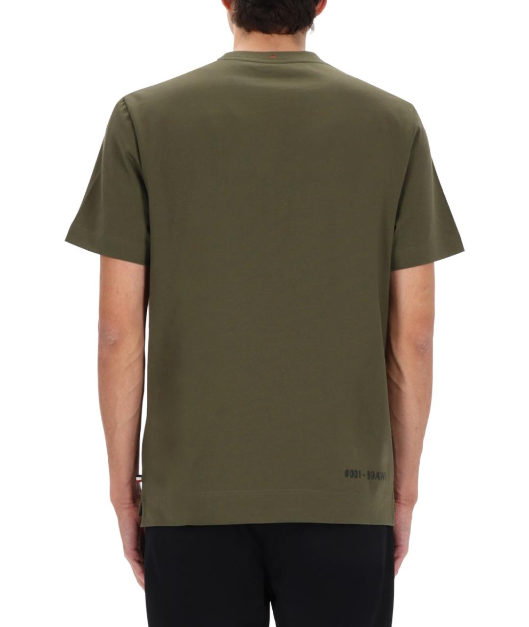 MONCLER GRENOBLE Зеленая хлопковая футболка, фото 5