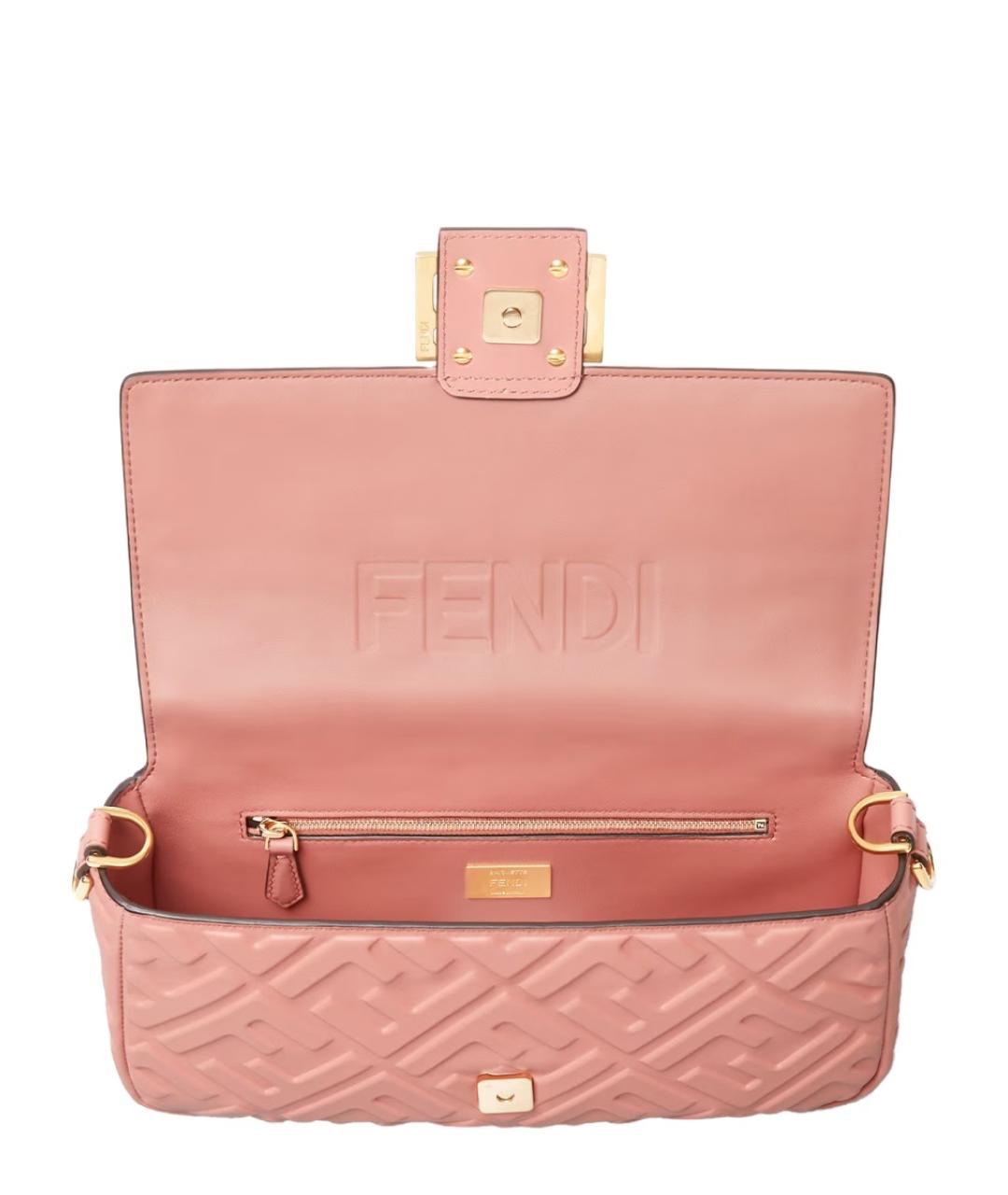 FENDI Розовая кожаная сумка через плечо, фото 3