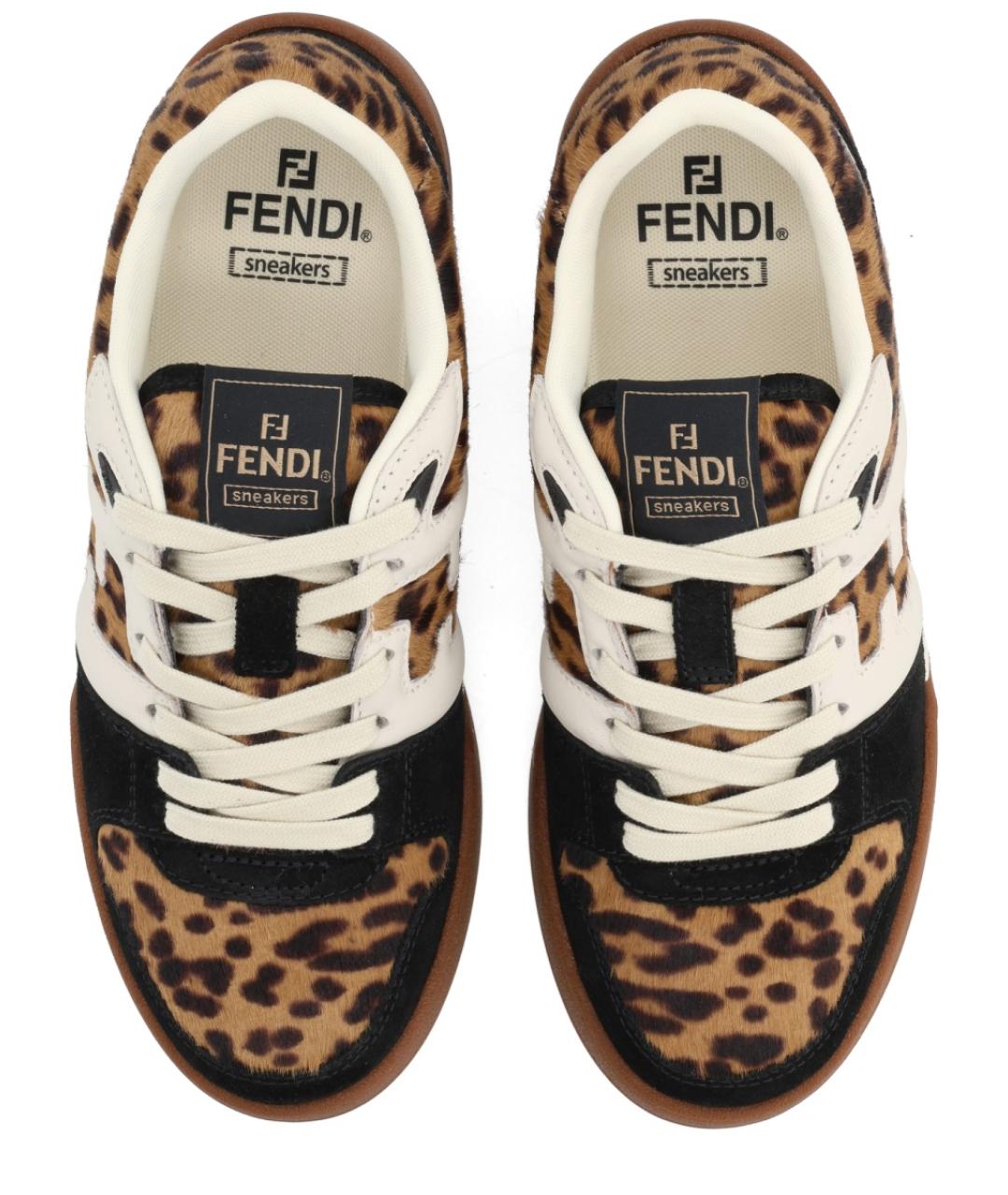 FENDI Мульти кожаные кроссовки, фото 5