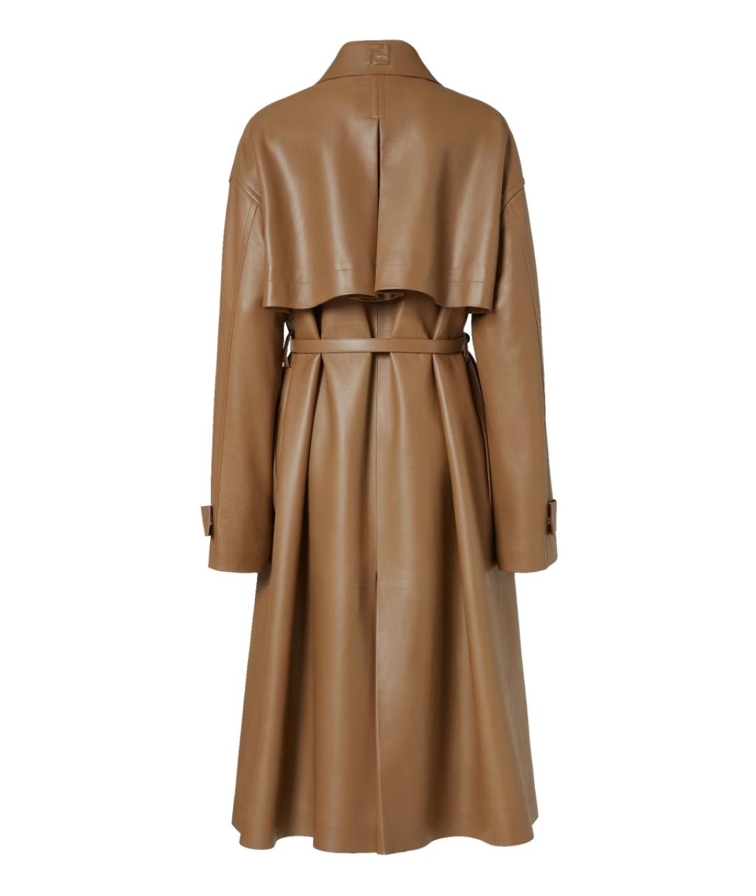 FENDI Бежевый кожаный тренч/плащ, фото 3