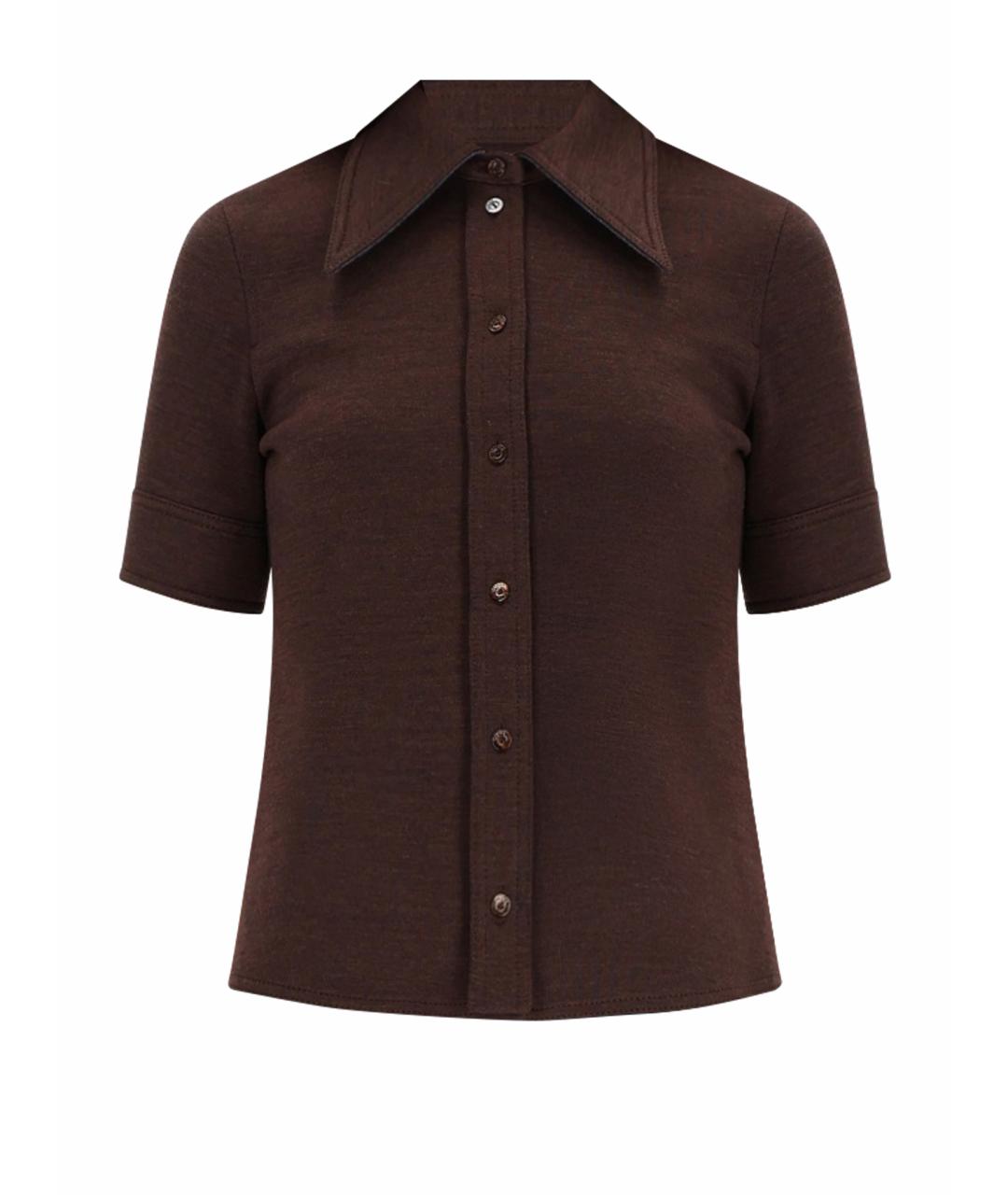 GUCCI Коричневая шерстяная рубашка, фото 1