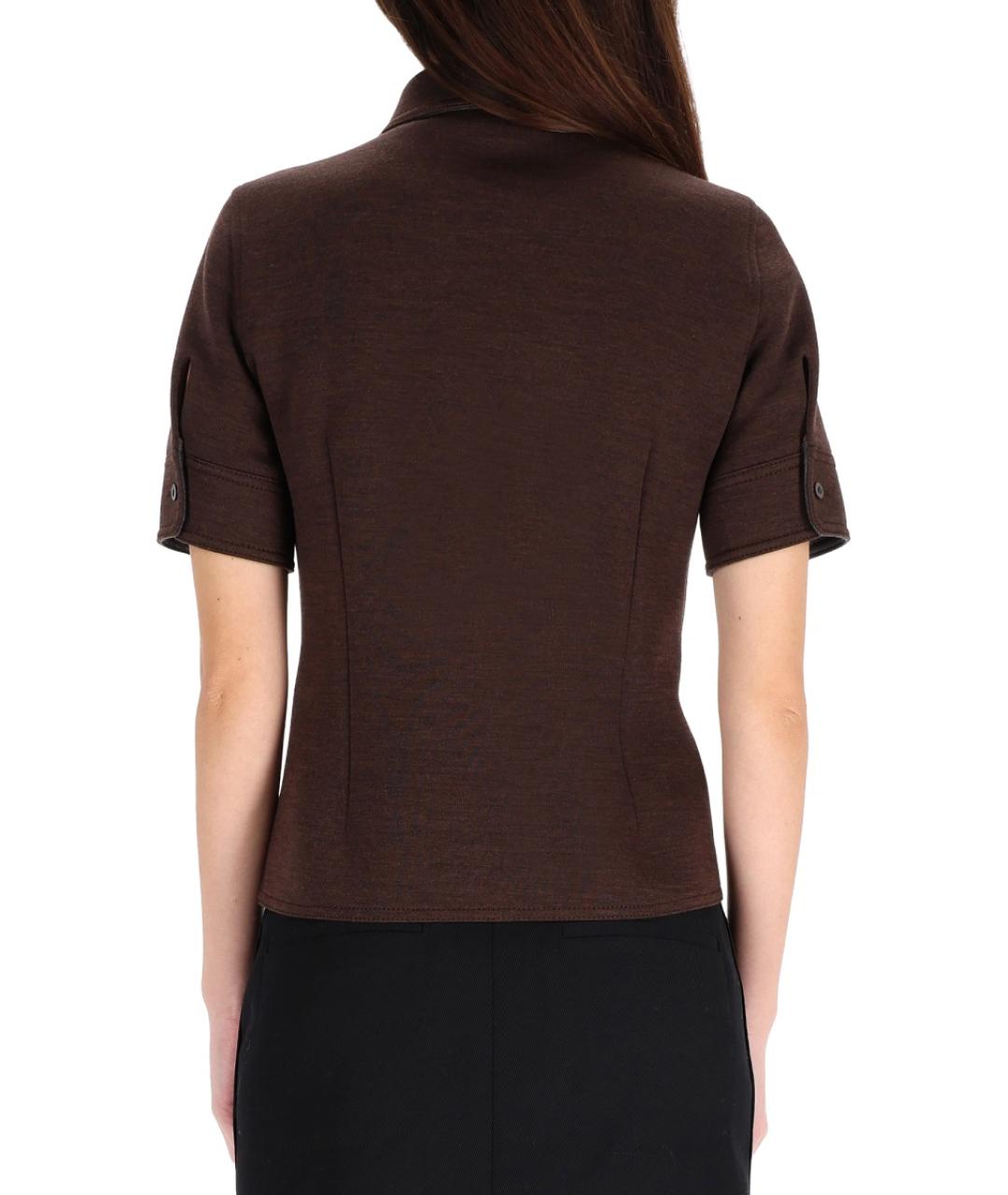 GUCCI Коричневая шерстяная рубашка, фото 3