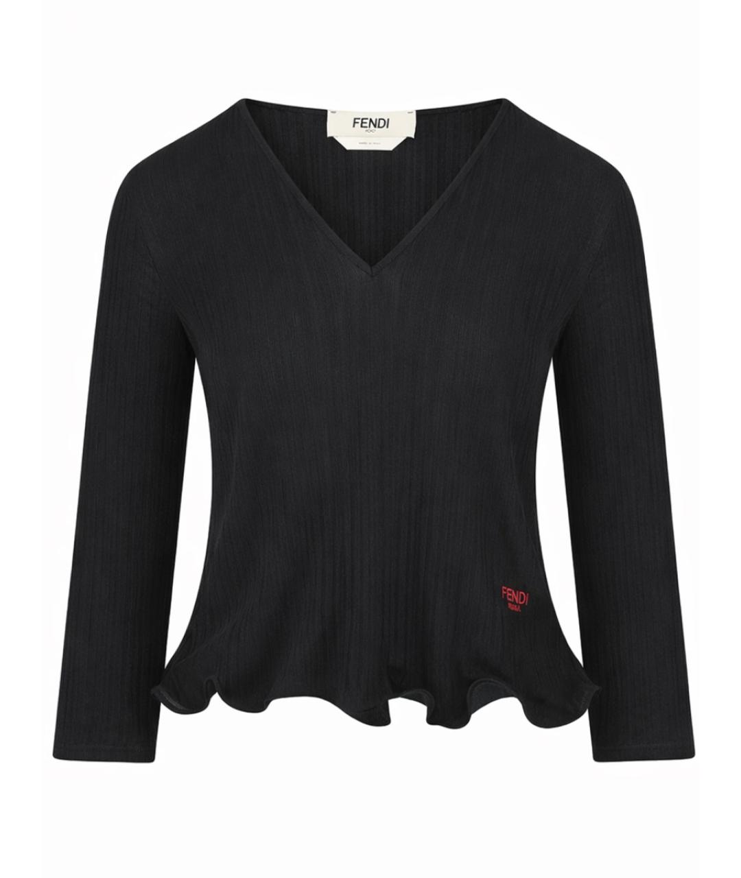 FENDI Черный шерстяной джемпер / свитер, фото 1