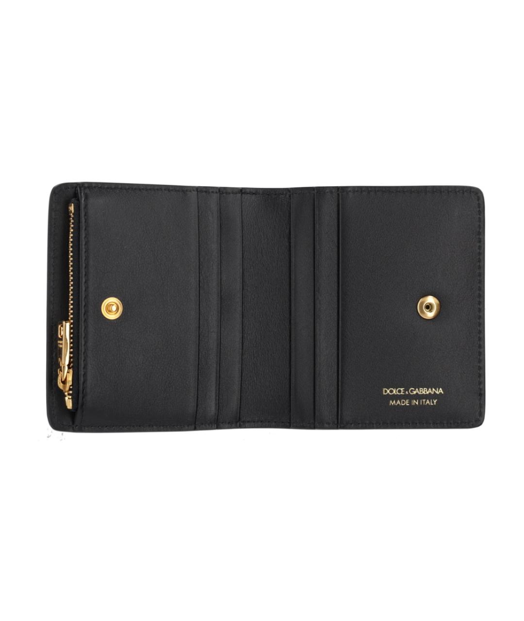 DOLCE&GABBANA Черный кожаный кошелек, фото 3