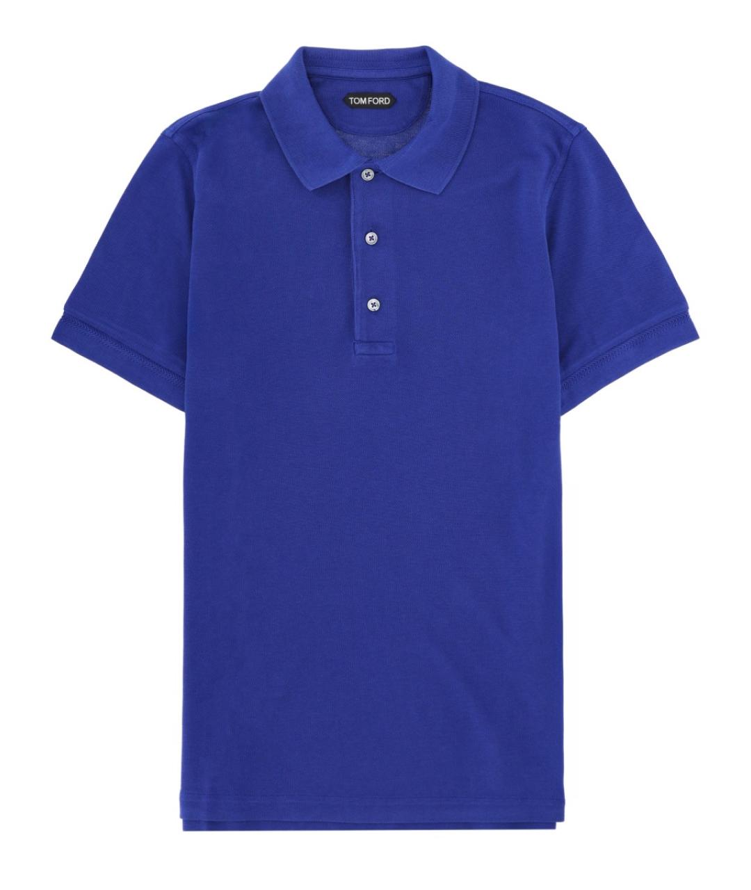 TOM FORD Синее поло с коротким рукавом, фото 1