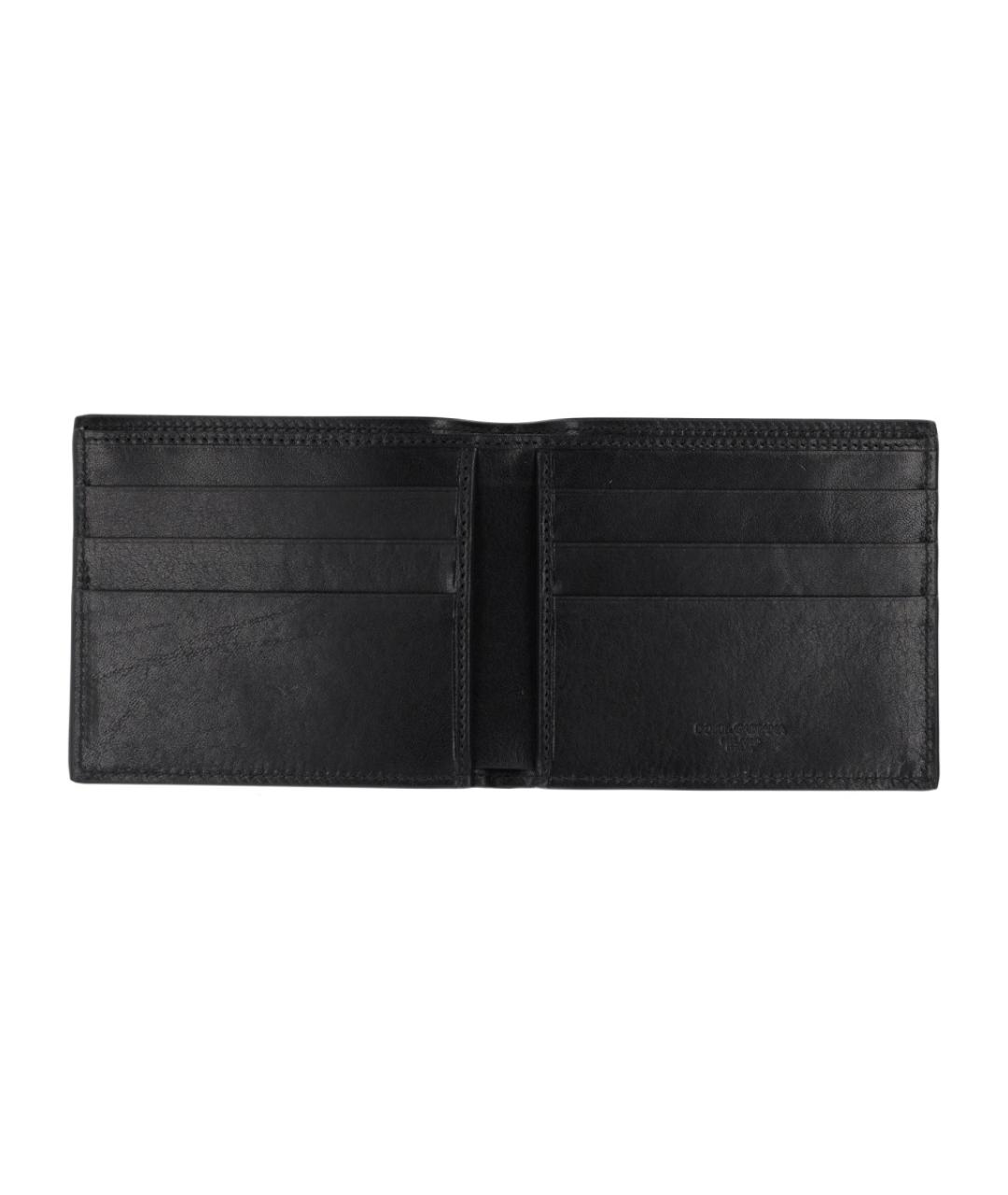 DOLCE&GABBANA Черный кожаный кошелек, фото 3