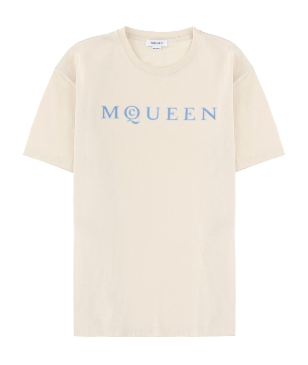 ALEXANDER MCQUEEN Бежевая футболка, фото 1