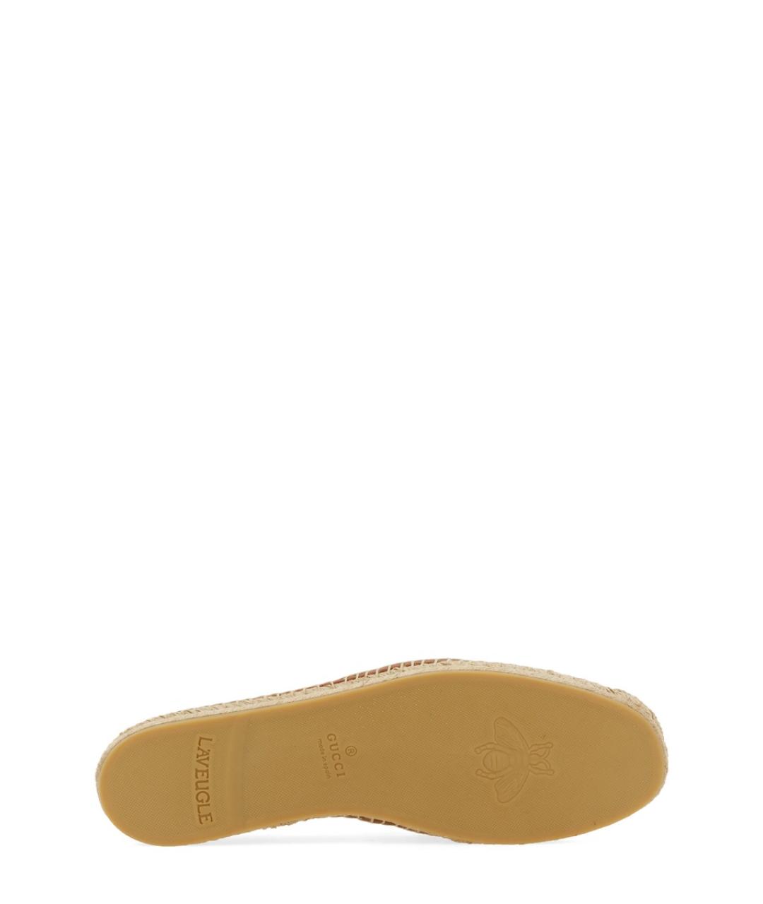 GUCCI Коричневые текстильные слипоны, фото 5