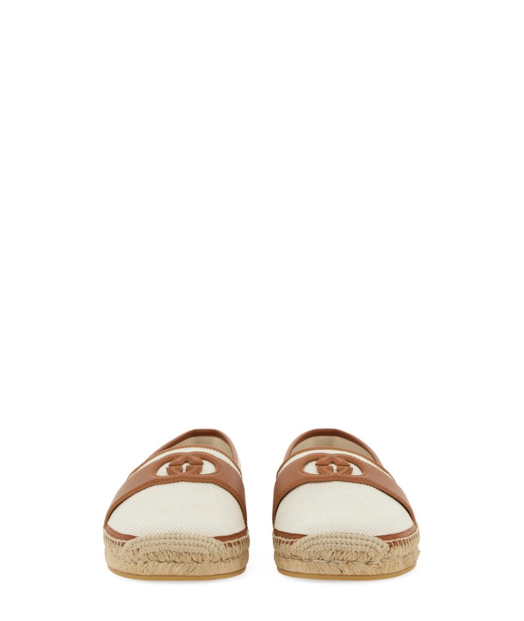 GUCCI Коричневые текстильные слипоны, фото 4