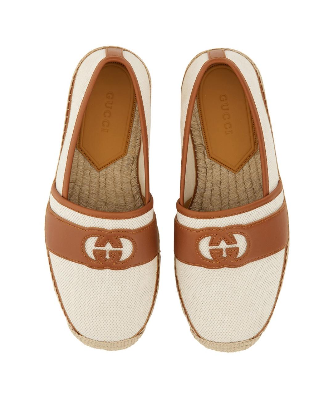 GUCCI Коричневые текстильные слипоны, фото 6