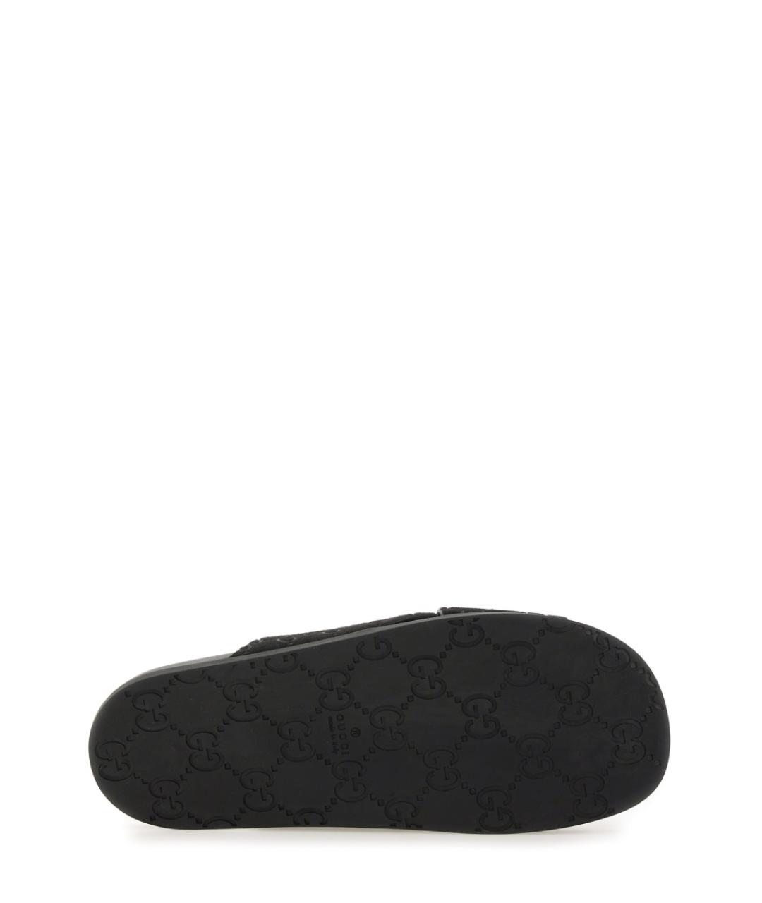 GUCCI Черные синтетические шлепанцы, фото 5