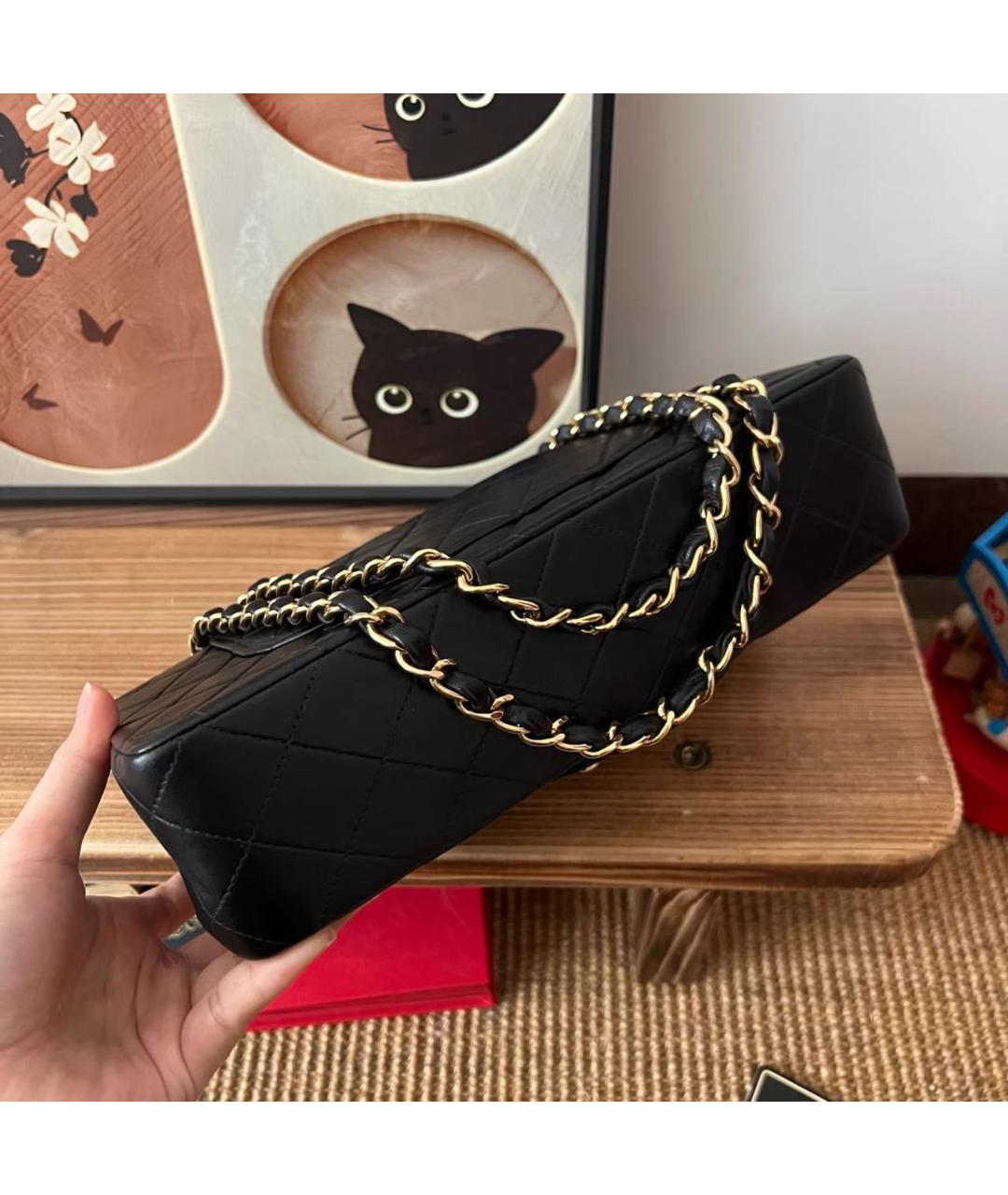 CHANEL Черная кожаная сумка через плечо, фото 6