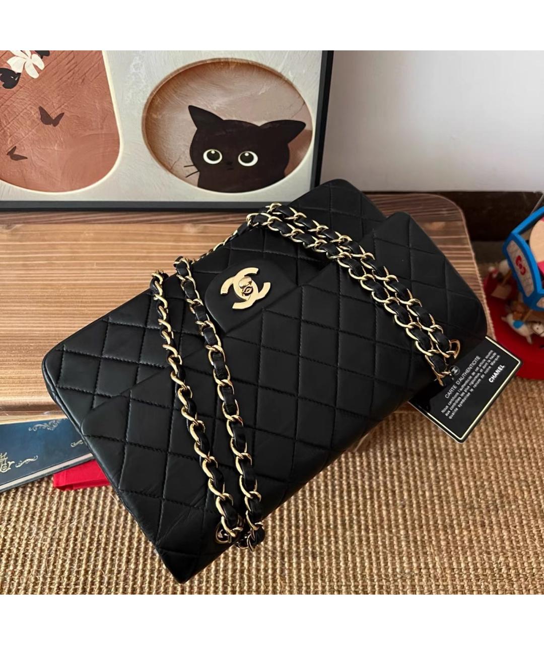 CHANEL Черная кожаная сумка через плечо, фото 4