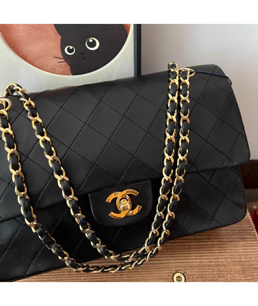 CHANEL Черная кожаная сумка через плечо, фото 2