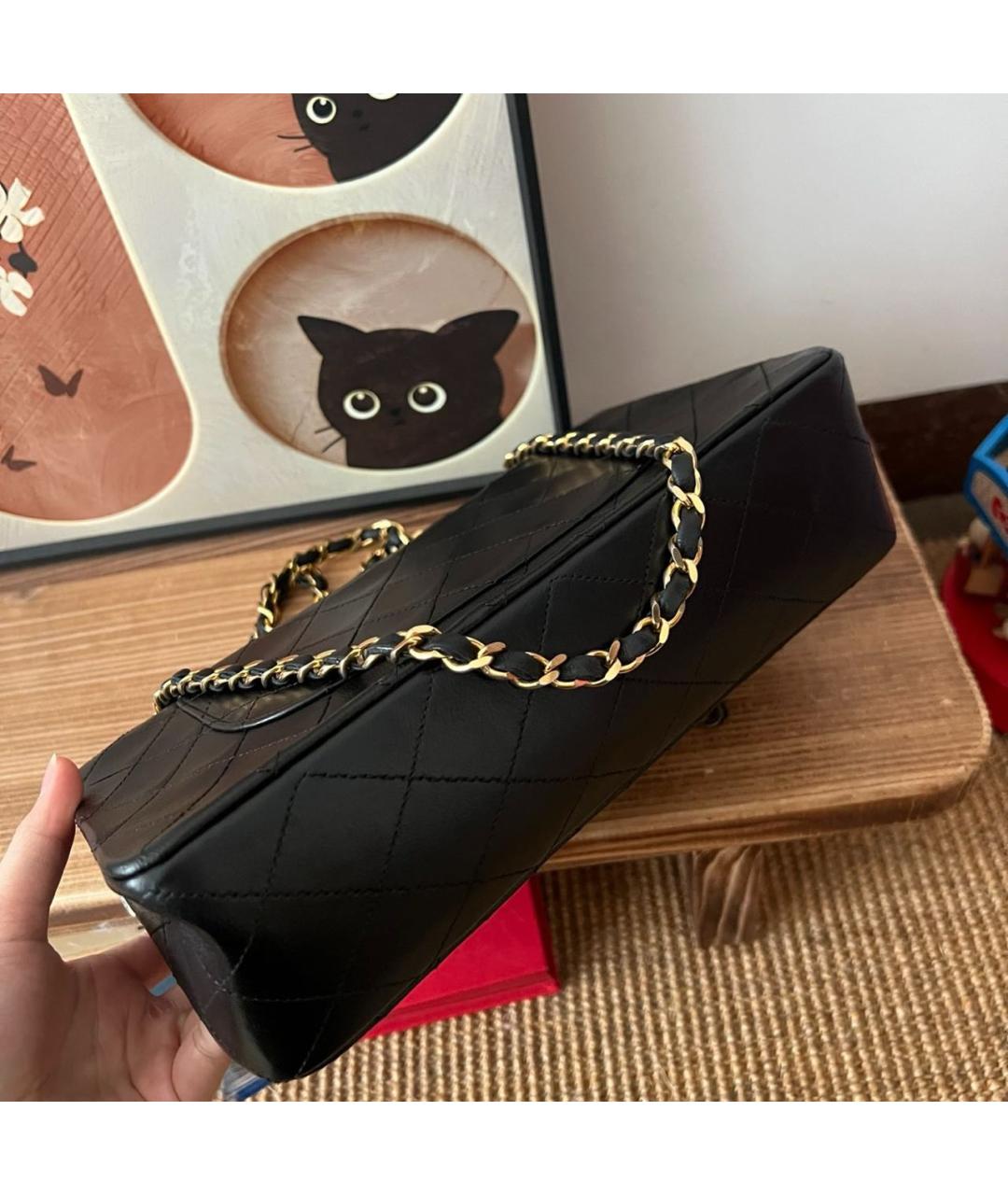 CHANEL Черная кожаная сумка через плечо, фото 5