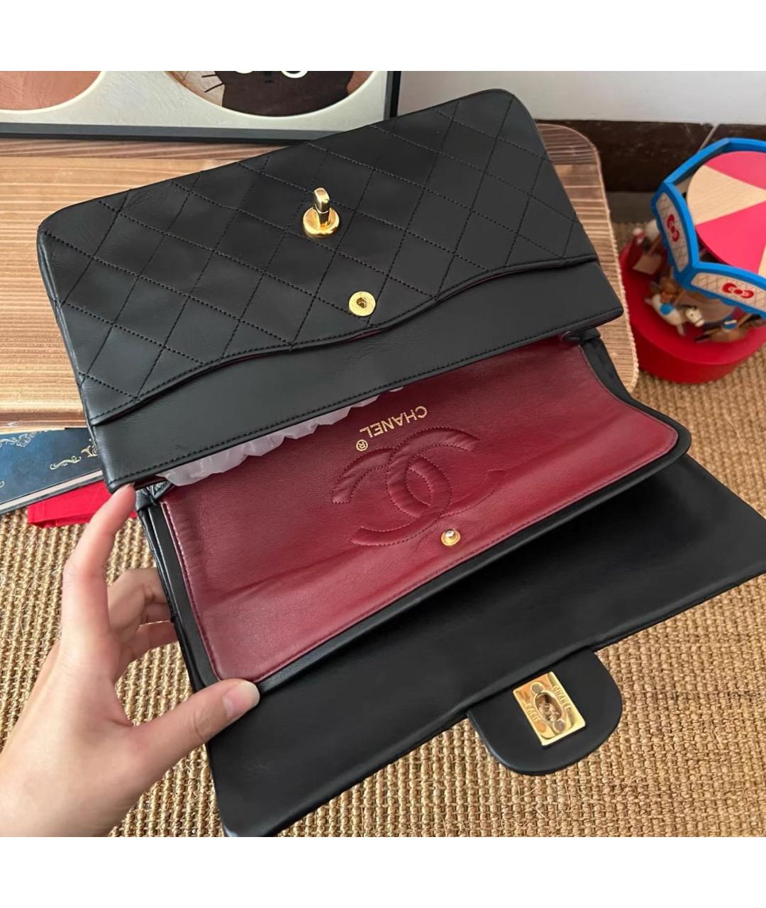 CHANEL Черная кожаная сумка через плечо, фото 6