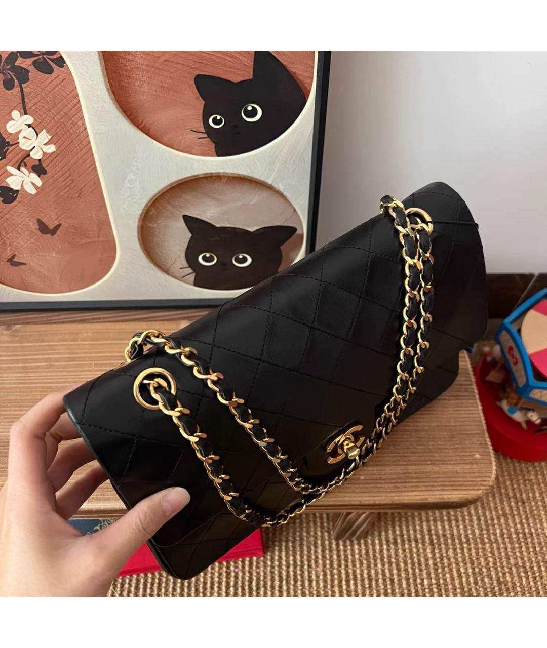 CHANEL Черная кожаная сумка через плечо, фото 3