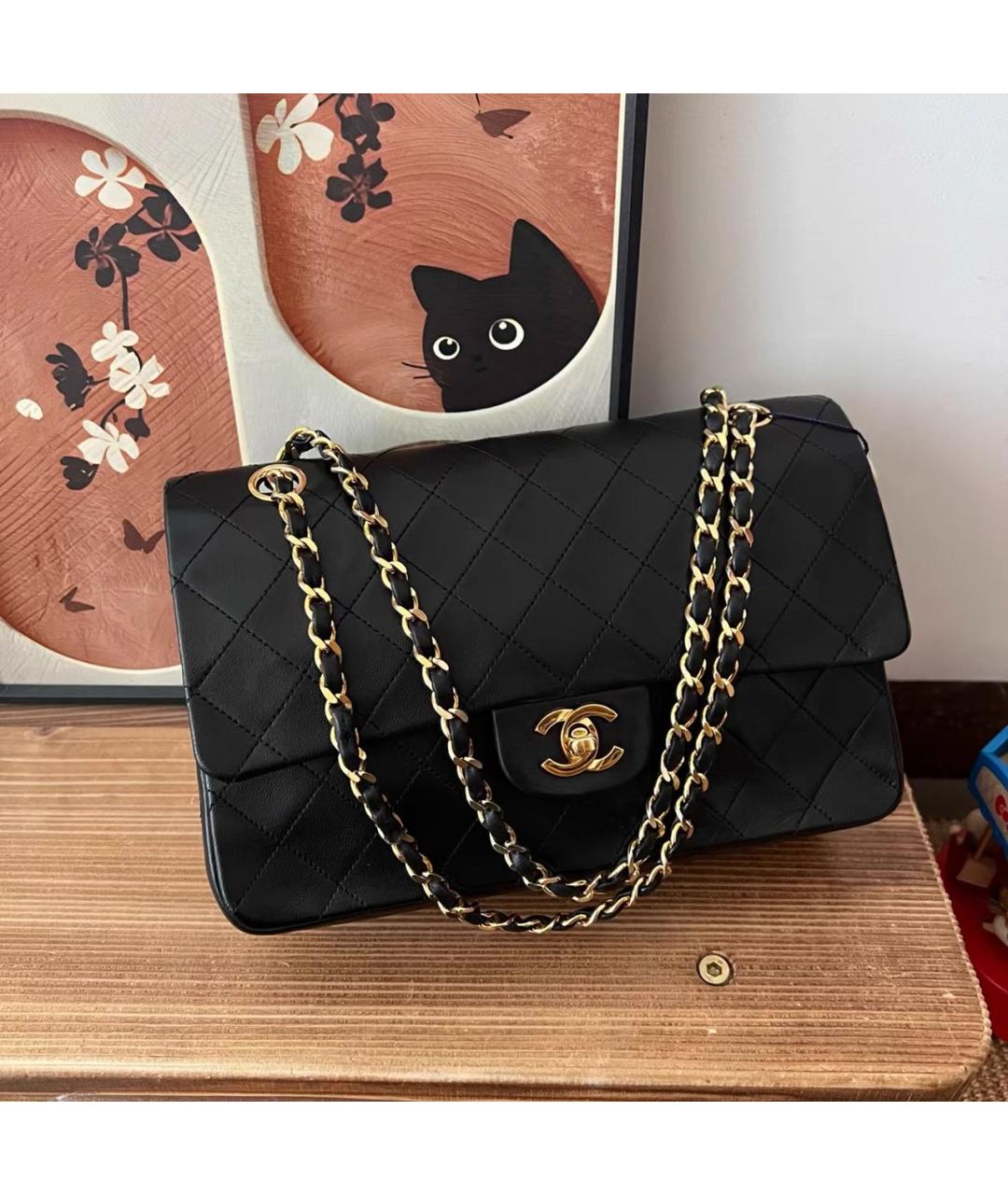 CHANEL Черная кожаная сумка через плечо, фото 8