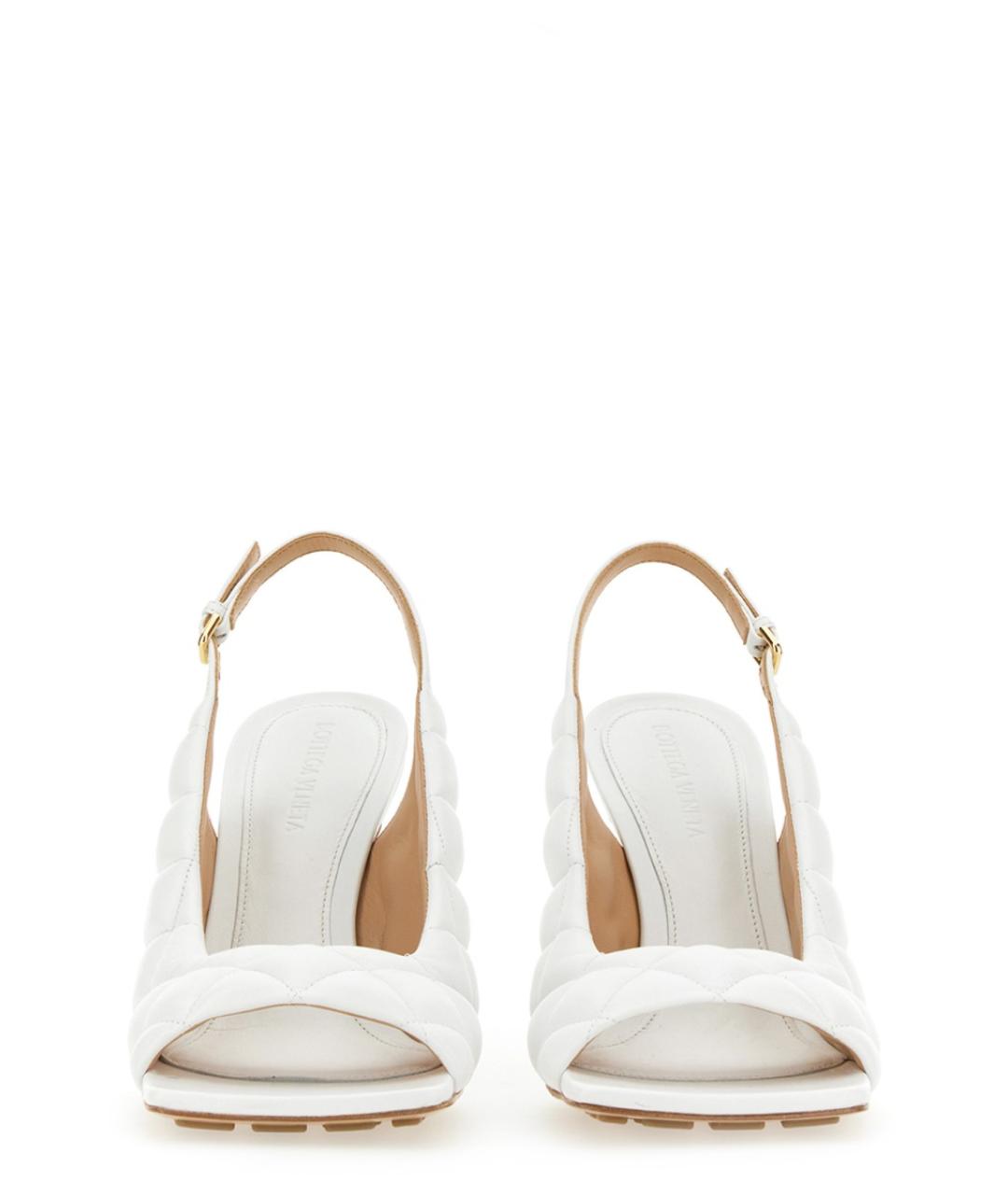 BOTTEGA VENETA Белые кожаные босоножки, фото 2