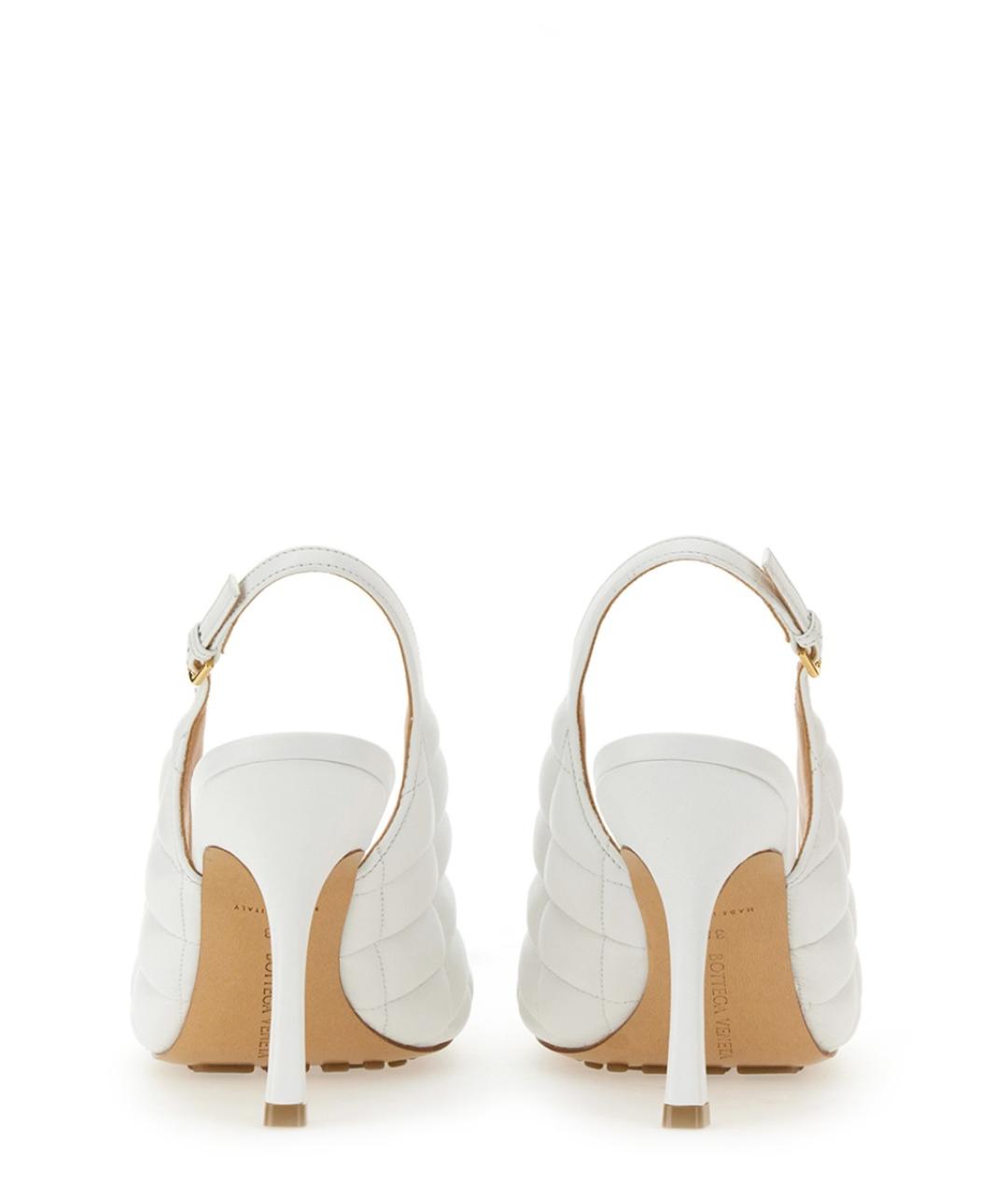 BOTTEGA VENETA Белые кожаные босоножки, фото 3