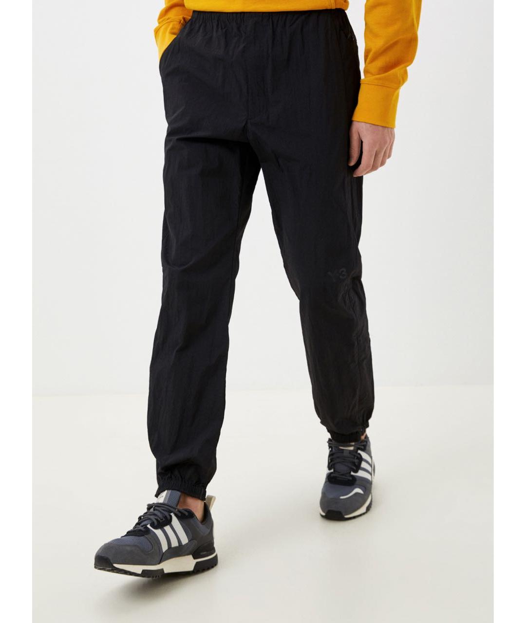 Y-3 Черные полиамидовые повседневные брюки, фото 8