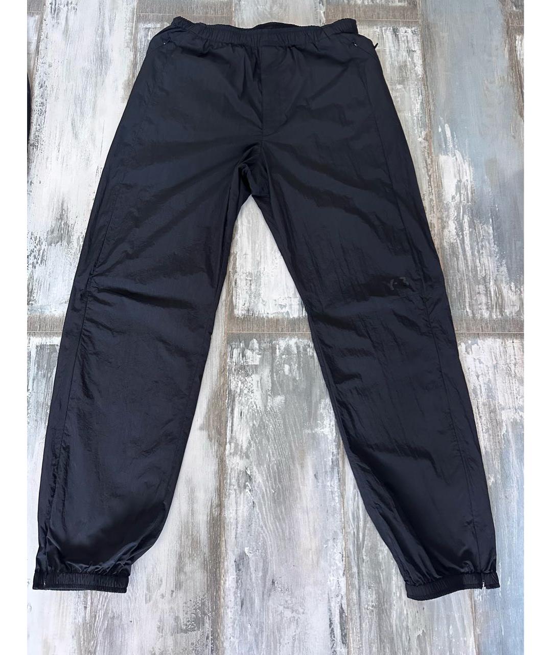 Y-3 Черные полиамидовые повседневные брюки, фото 2