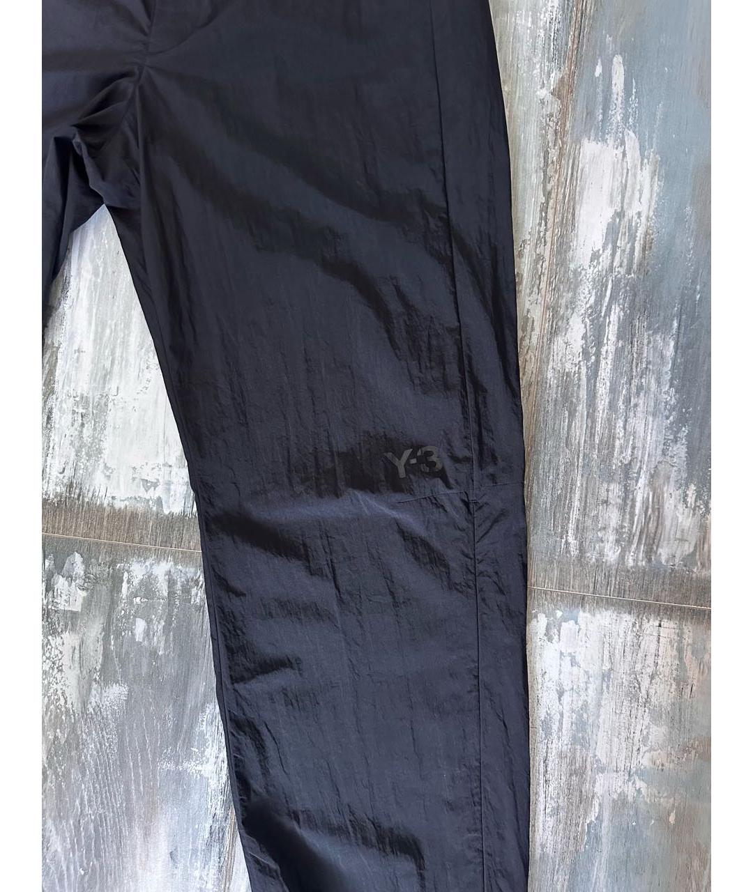 Y-3 Черные полиамидовые повседневные брюки, фото 4