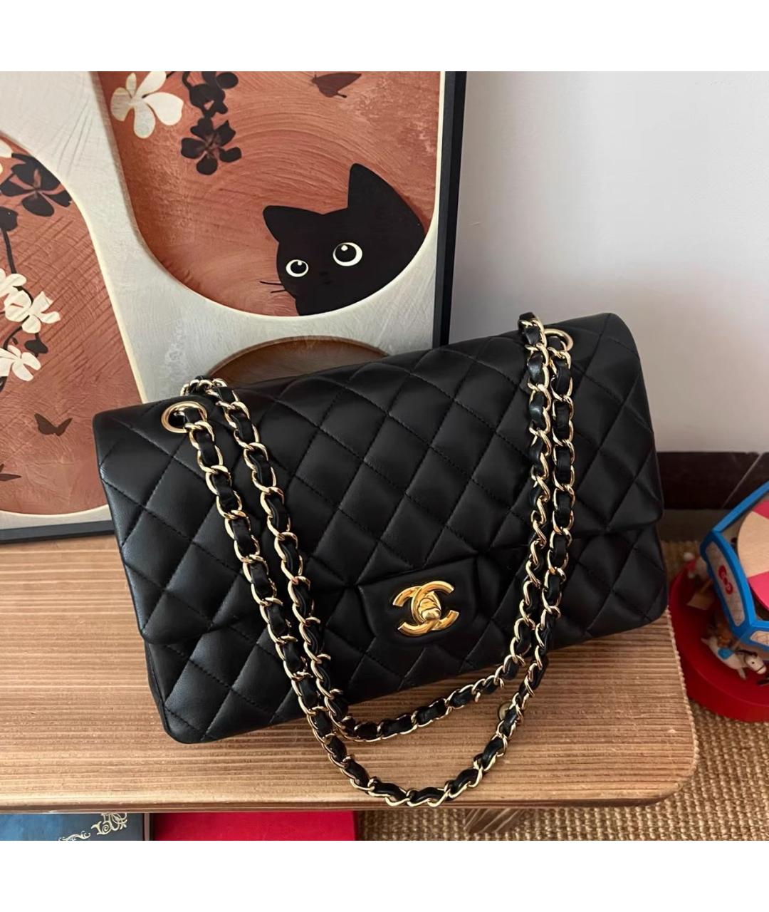 CHANEL Черная кожаная сумка через плечо, фото 2