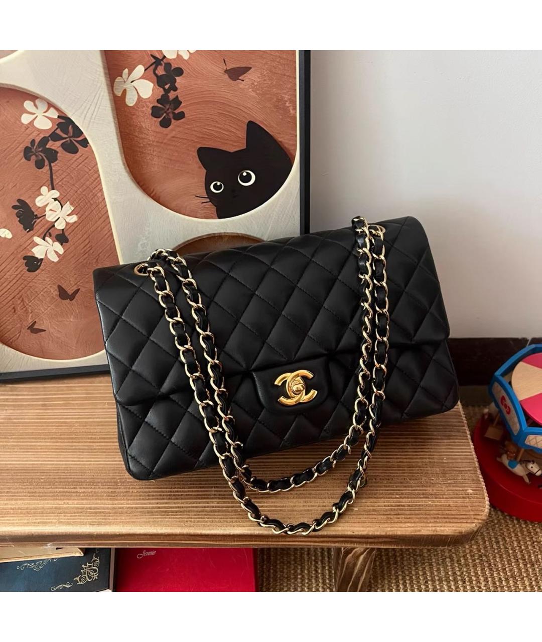 CHANEL Черная кожаная сумка через плечо, фото 9