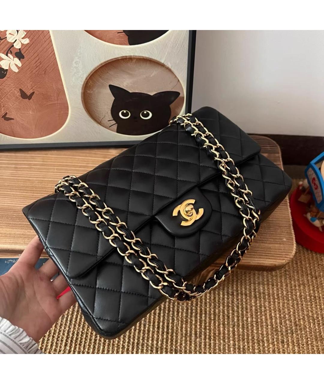 CHANEL Черная кожаная сумка через плечо, фото 4