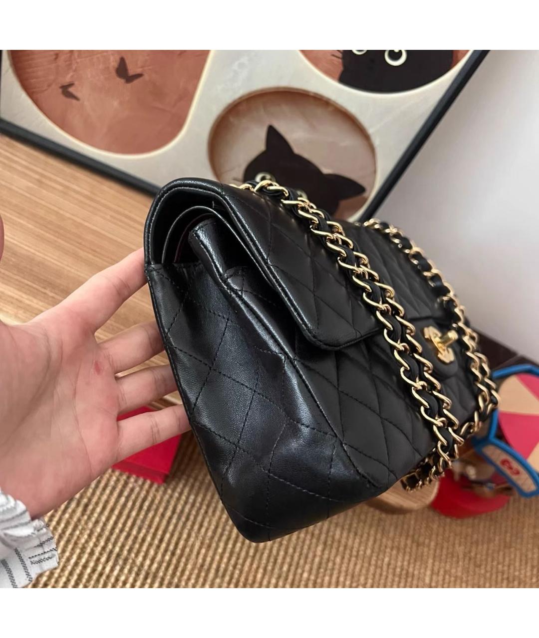 CHANEL Черная кожаная сумка через плечо, фото 5