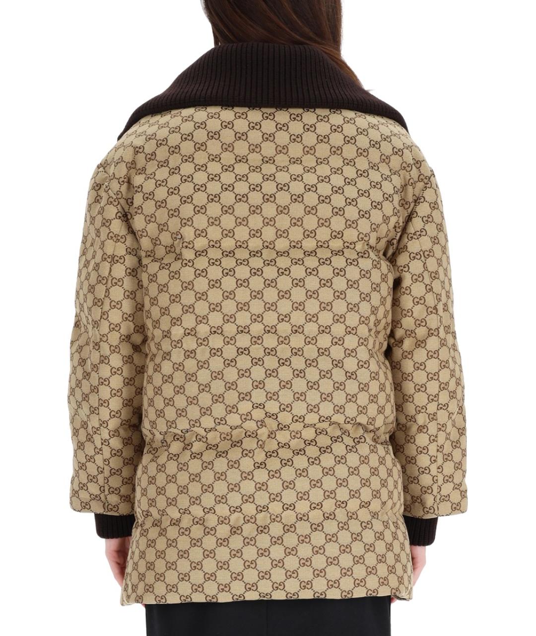 GUCCI Бежевый хлопковый пуховик, фото 3